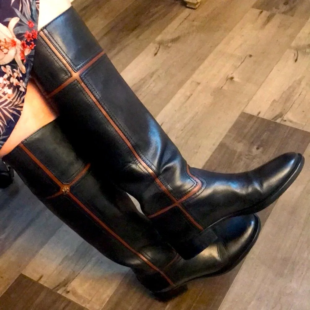 TORY BURCH OVER THE KNEE ZIP UP BOOTS